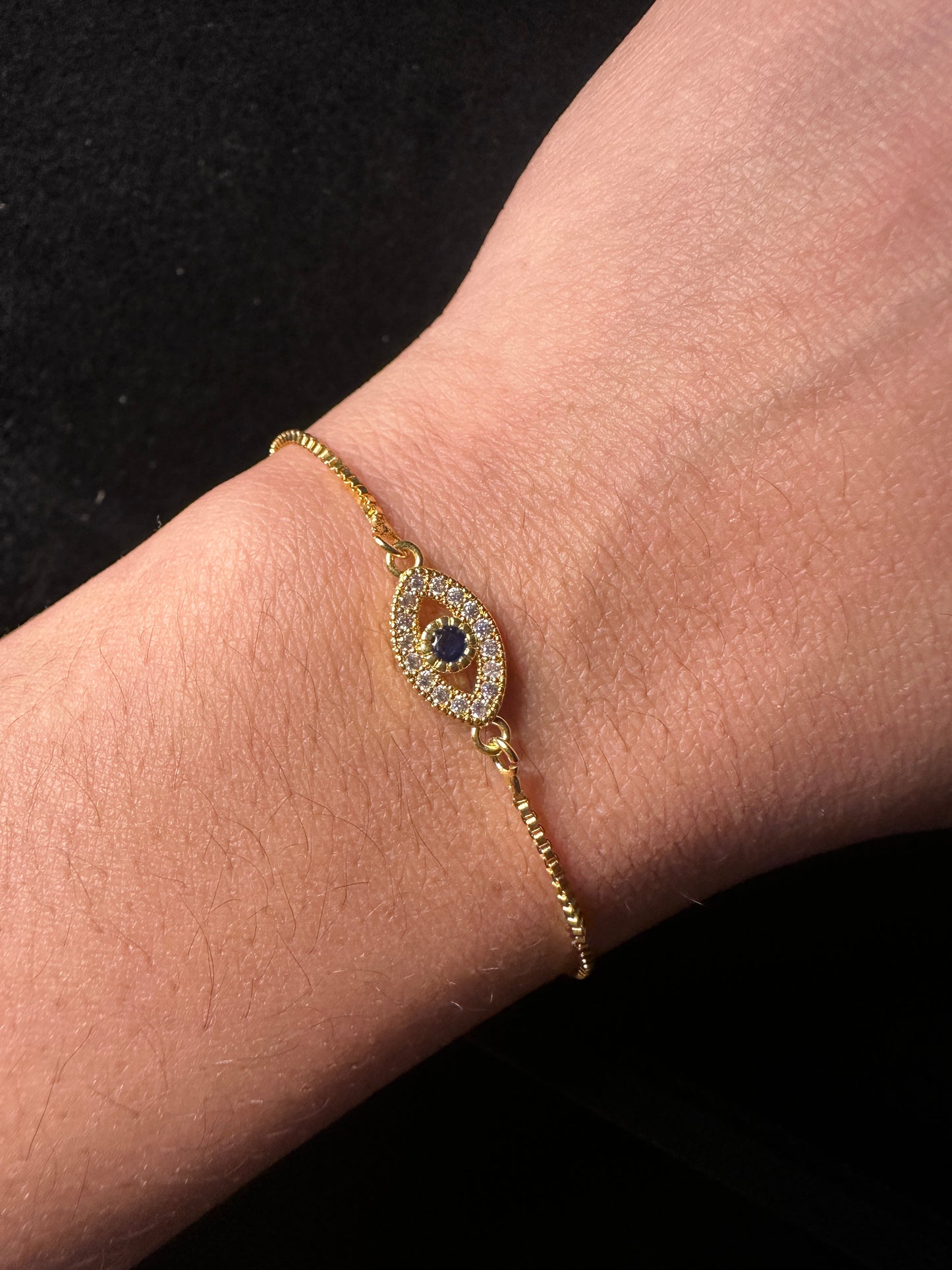 Evil Eye Protection Bracelet | Gold Minimal Charm