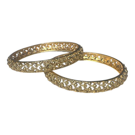 Antique Gold Filigree Bangles - Traditional Indian Jewelry