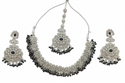 Royal Black Choker Set - Clean White Background